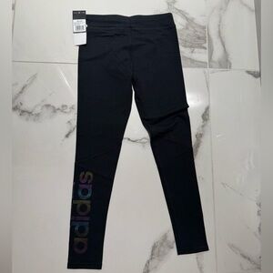 adidas Black Leggings with Iridescent Logo